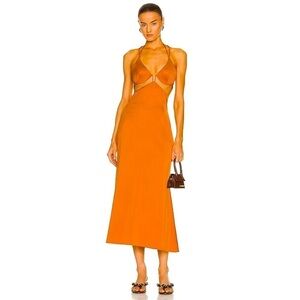 NWT CULT GAIA Kisha Cut Out Crepe Maxi Dress Ginger XL